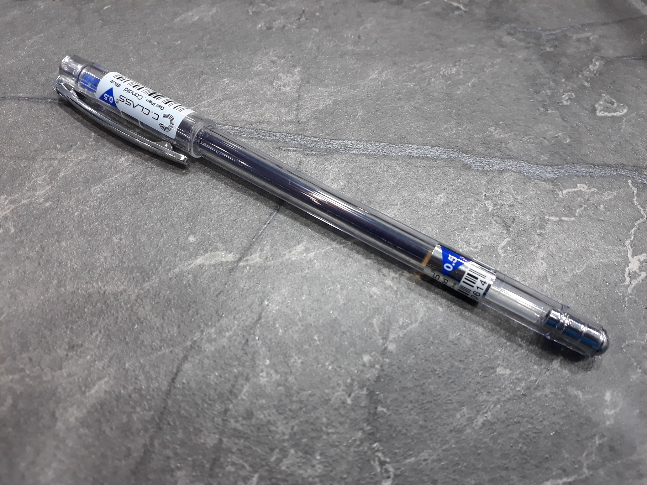 تصویر خودکار ژله‌ای C.Class-Gelpen با نوک ۰.۵ میلی‌متر در رنگ‌های متنوع آبی، قرمز، سبز، بنفش و صورتی با طراحی حرفه‌ای و جوهر روان