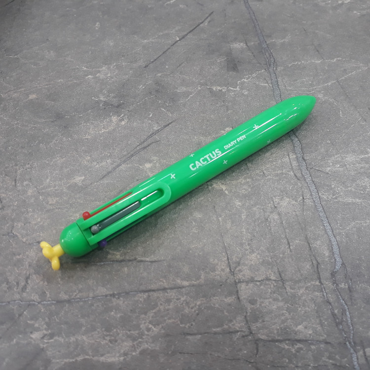 خودکار خاطرات مدل کاکتوس با طراحی فانتزی و رنگهای شاد، مناسب نوشتن روزمره و هدیههای خلاقانه