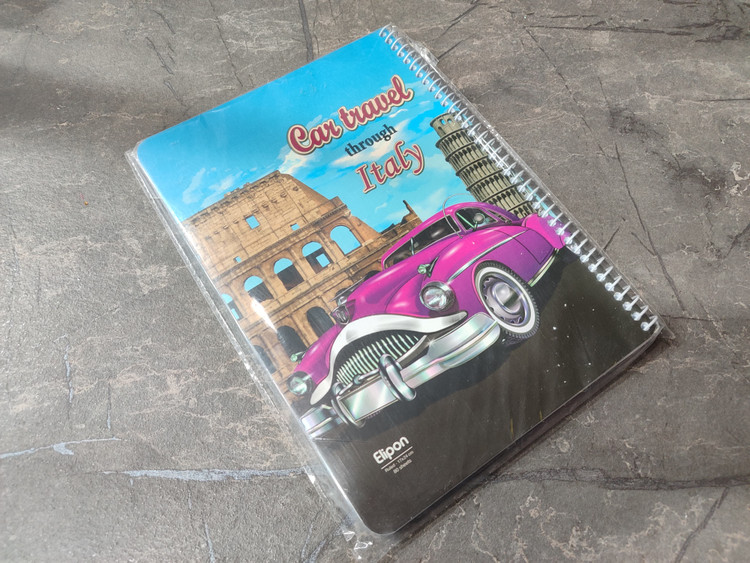 دفتر ۸۰ برگ Elipon با طراحی فانتزی روی جلد و کاغذ نرم و باکیفیت، مناسب برای مدرسه و کارهای روزمره