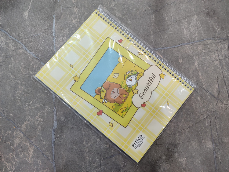 *دفتر نقاشی ۴۰ برگ Pitico با جلد فانتزی و کاغذ سفید مناسب طراحی، نقاشی و رنگآمیزی کودکان*