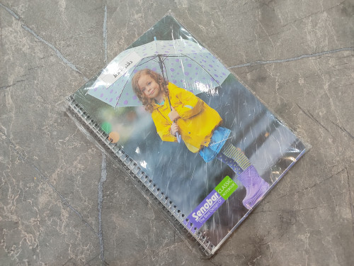 دفتر دو خط زبان ۵۰ برگ Senobar با طراحی جلد فانتزی و کاغذ سفید خطدار مناسب یادگیری زبان