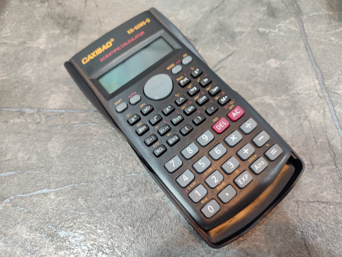 ماشین حساب مهندسی CAXIBAO مدل KK-A2MS-2 با صفحهنمایش دو خطی و طراحی حرفهای