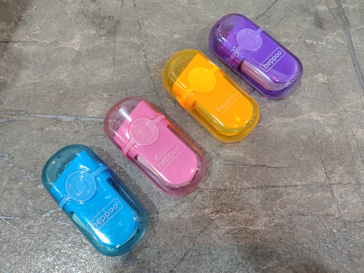 تراش مخزندار Heppoo مدل RS-9059 در رنگهای نارنجی، بنفش، صورتی و آبی