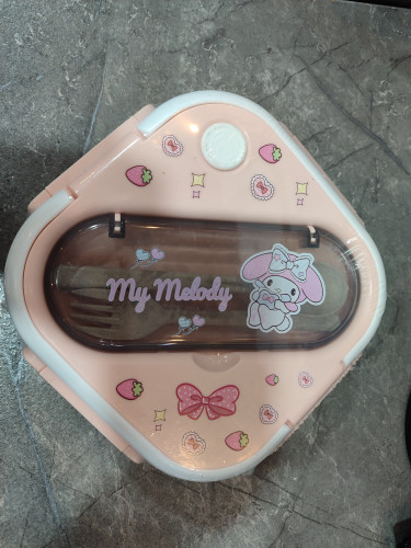 ظرف غذا طرح My Melody با طراحی فانتزی و رنگ صورتی مناسب مدرسه و محل کار