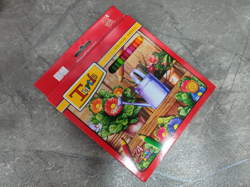 مداد رنگی ۲۴ تایی برند Turtule با رنگهای متنوع و کیفیت بالا برای نقاشی و طراحی خلاقانه