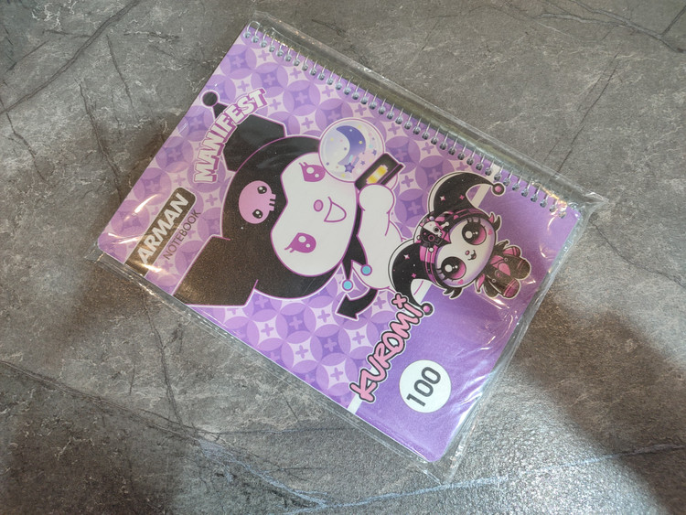 دفتر ۱۰۰ برگ Arman طرح Kuromi با طراحی فانتزی و جذاب