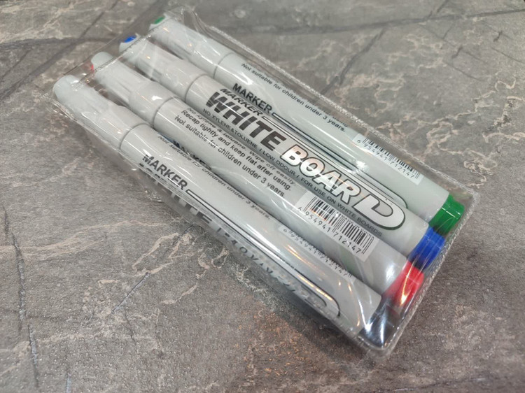 بسته ۴ تایی ماژیک وایت برد Gxin در رنگ های آبی قرمز سبز و مشکی با نوشتار روان